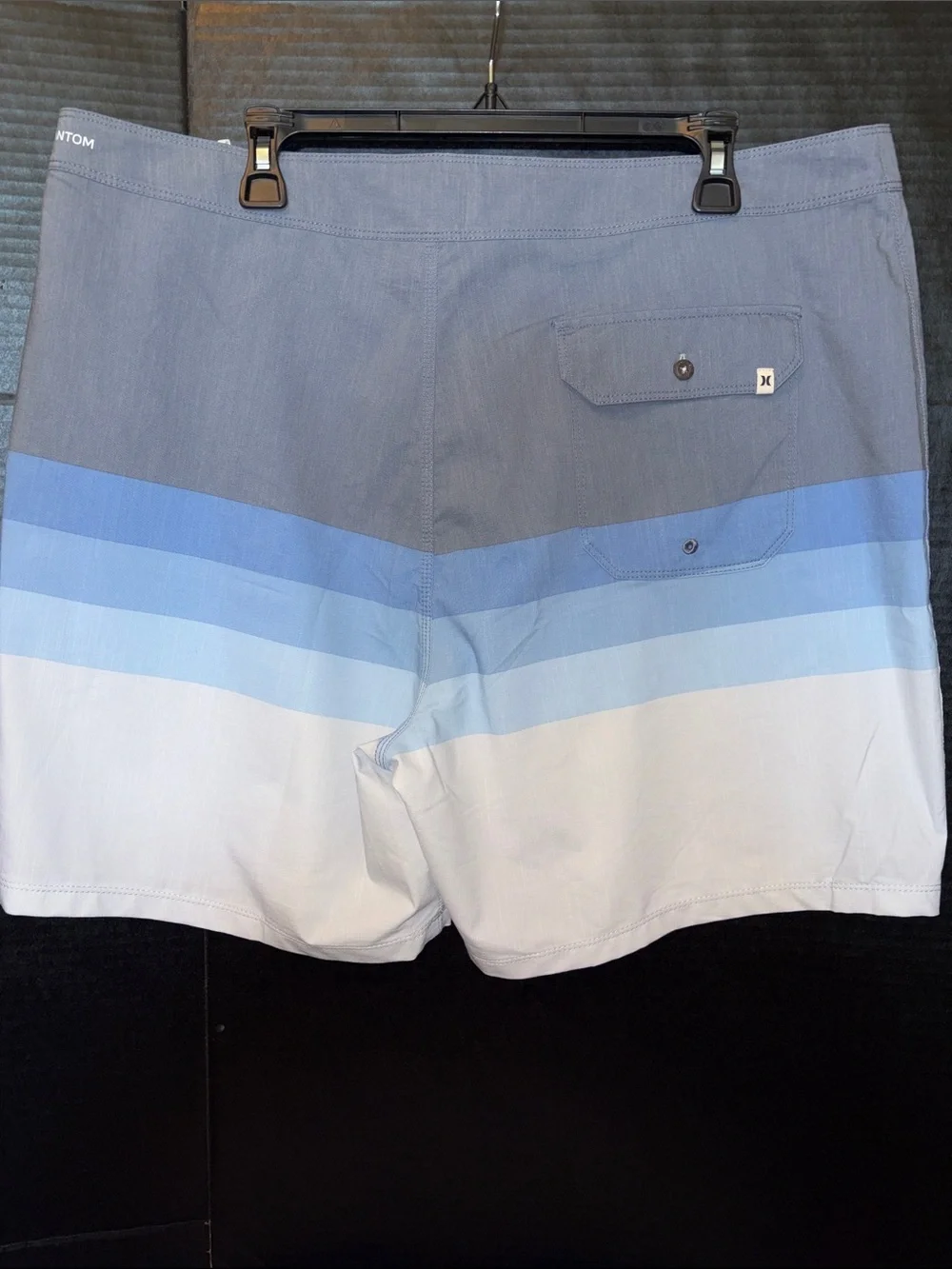 Hurley Men’s Gray, Light Blue & White Gradient Boardshorts